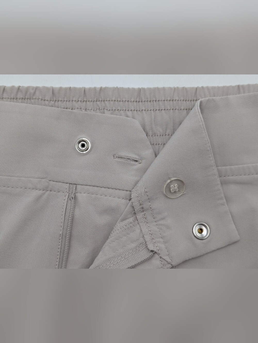 Athleta "Chelsea" Sz 8 Taupe/Stone Super Soft Fabric Flowy Wide Leg Zip Pockets - Picture 7 of 16